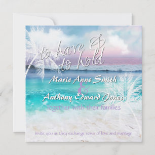 BEAUTIFUL TROPICAL OCEAN SUNRISE Wedding Invitatio Invitation
