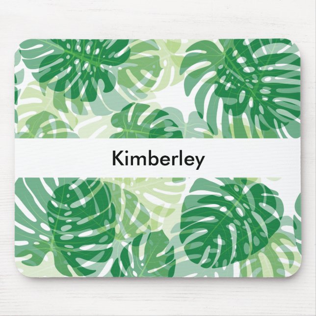 Beautiful Tropical Palm Leaves Mouse Pad (Front)