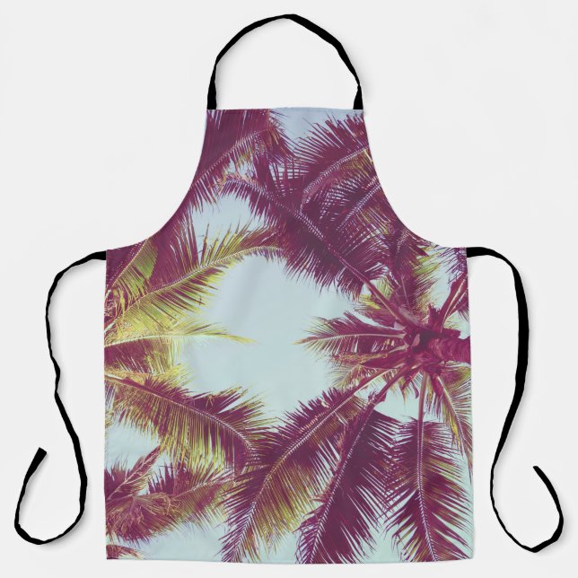 Beautiful tropical palm tree around beach sea ocea apron (Front)