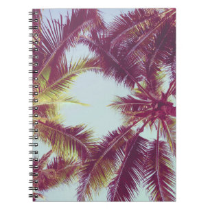 Beautiful tropical palm tree around beach sea ocea notebook