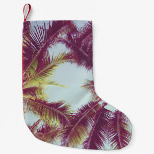 Beautiful tropical palm tree around beach sea ocea small christmas stocking