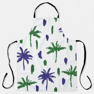 Beautiful tropical palm trees pattern apron