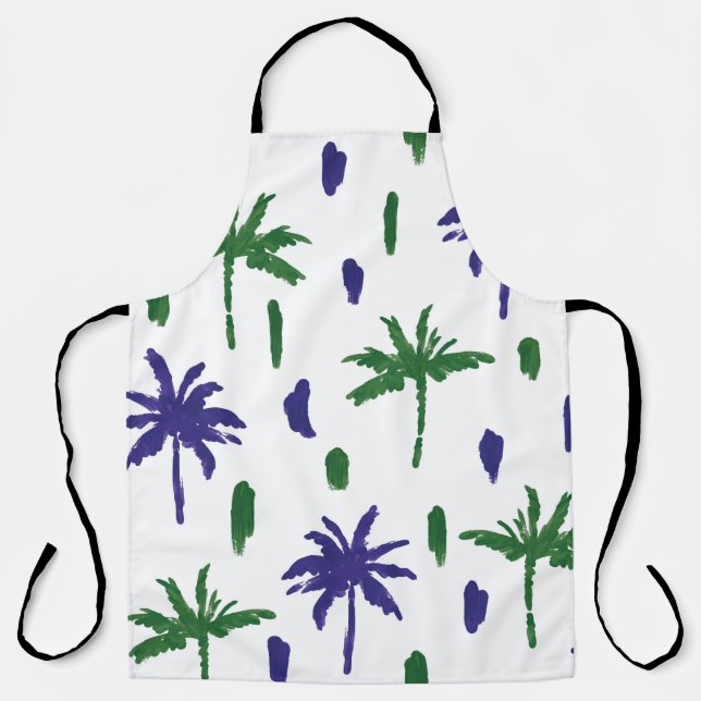 Beautiful tropical palm trees pattern apron (Front)