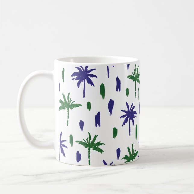 Beautiful tropical palm trees pattern coffee mug (Left)