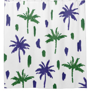 Beautiful tropical palm trees pattern shower curtain