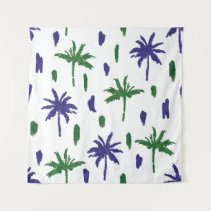 Beautiful tropical palm trees pattern tapestry