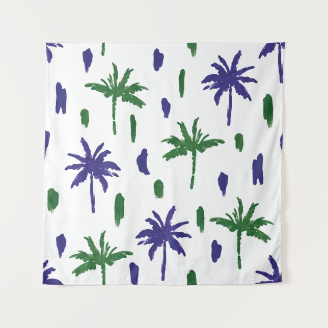 Beautiful tropical palm trees pattern tapestry (Front)