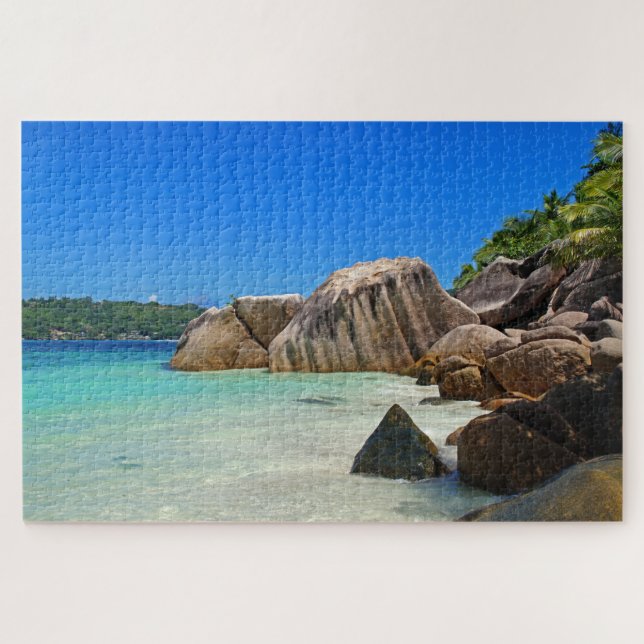 Beautiful Tropical Sea with a Rocky Beach Jigsaw Puzzle (Horizontal)