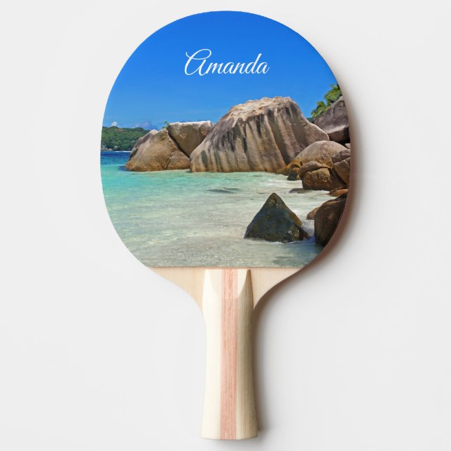 Beautiful Tropical Sea with a Rocky Beach Ping Pong Paddle (Front)