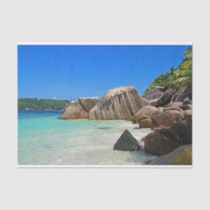 Beautiful Tropical Sea with Rock Covered Coast Tissue Paper