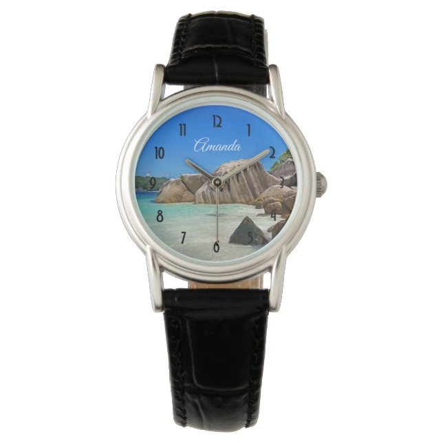 Beautiful Tropical Sea with Rock Covered Coast Watch (Front)