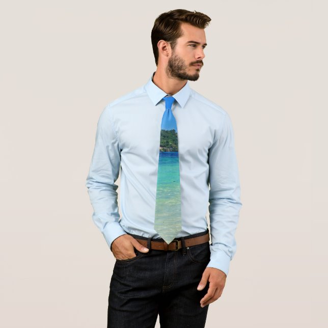Beautiful Tropical Sea with Tree Forest in Back Tie (In Situ)