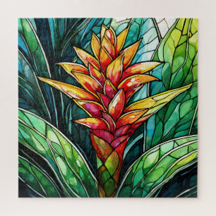 Beautiful Tropical stained glass art puzzle