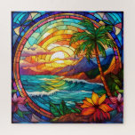 Beautiful Tropical stained glass art puzzle<br><div class="desc">Beautiful Tropical stained glass art puzzle</div>
