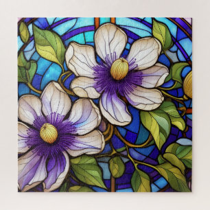 Beautiful Tropical stained glass art puzzle