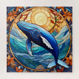 Beautiful Tropical stained glass art puzzle