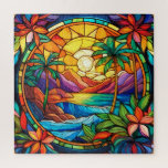 Beautiful Tropical stained glass art puzzle<br><div class="desc">Beautiful Tropical stained glass art puzzle</div>