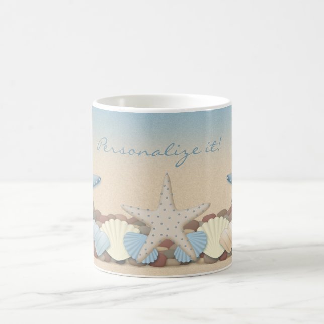 Beautiful Tropical Theme Beach Shells Coffee Mug (Center)