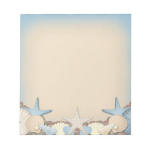 Beautiful Tropical Theme Beach Shells Notepad