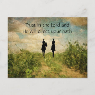 Beautiful Trust in the Lord Horse Riding Postcard