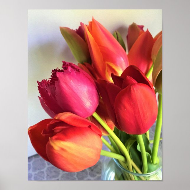 Beautiful Tulip Bouquet Poster (Front)