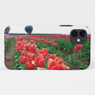 Beautiful Tulip Field with Hot Air Balloons iPhone 11 Case