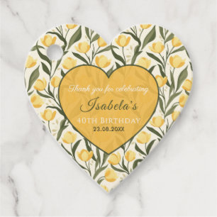 Beautiful Tulip Flower Adult Birthday Favour Tags