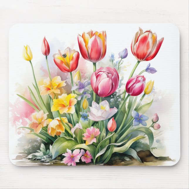 Beautiful Tulip Flower Flowers Mouse Pad (Front)