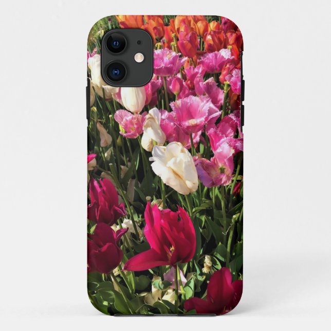 Beautiful Tulip Garden Bed, Oregon Case-Mate iPhone Case (Back)