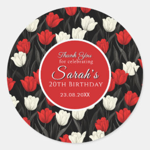 Beautiful Tulip Themed First Birthday Gift Classic Round Sticker