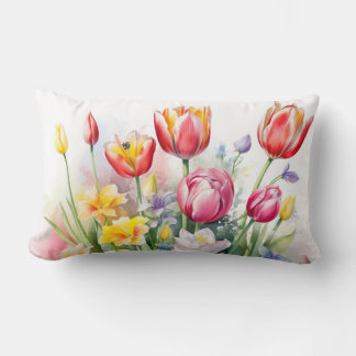 Beautiful Tulip Tulips Flower Throw Pillow Lumber 