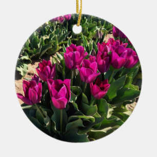 Beautiful Tulips Ceramic Ornament