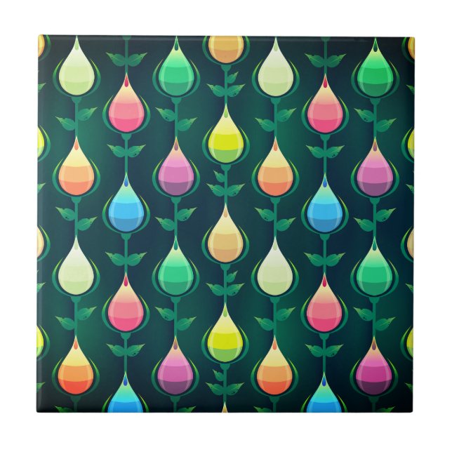Beautiful Tulips Pattern Perfect Mosaic Colour Ceramic Tile (Front)