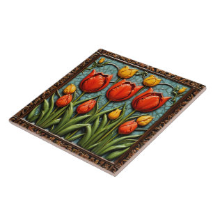 Beautiful Tulips Popular Collection Ceramic Tile