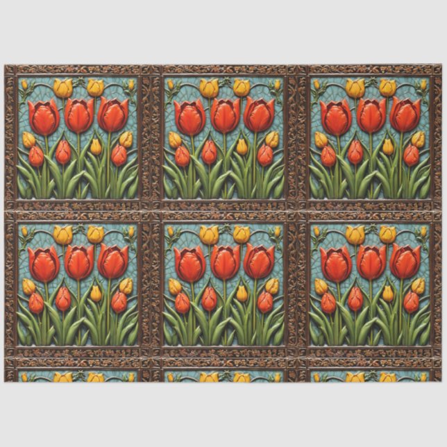 Beautiful Tulips Popular Collection Tissue Paper (Front)