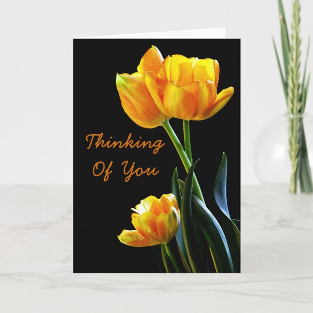 Beautiful Tulips Thinking Of You Greeting Card (Front)