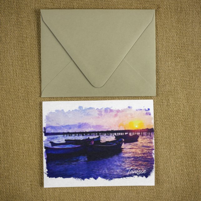 Beautiful Tunisia Vacation Souvenir Postcard (tunisia landscape ocean view postcard)