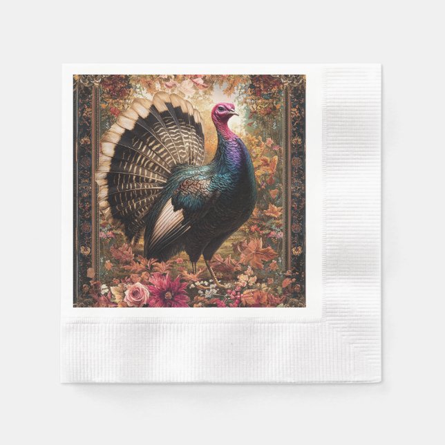 Beautiful Turkey Floral Design Napkin (Front)