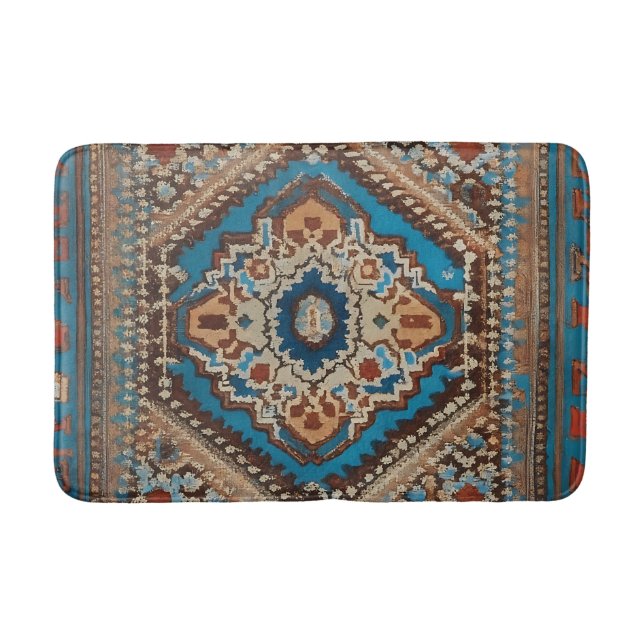 Beautiful Turkish Old Pattern Modern Collection Bath Mat (Front)