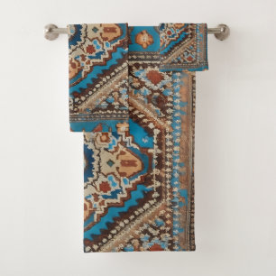 Beautiful Turkish Old Pattern Modern Collection Bath Towel Set