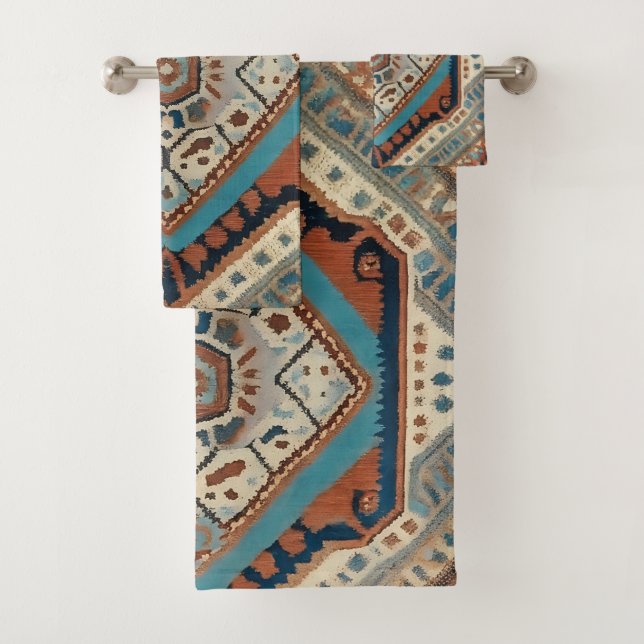 Beautiful Turkish Old Pattern Popular Collection Bath Towel Set (Insitu)