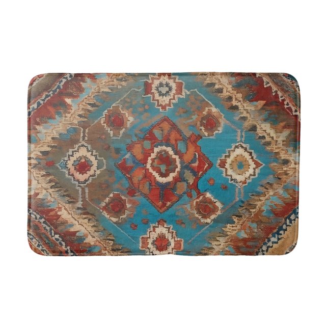 Beautiful Turkish Old Pattern Trendy Collection Bath Mat (Front)