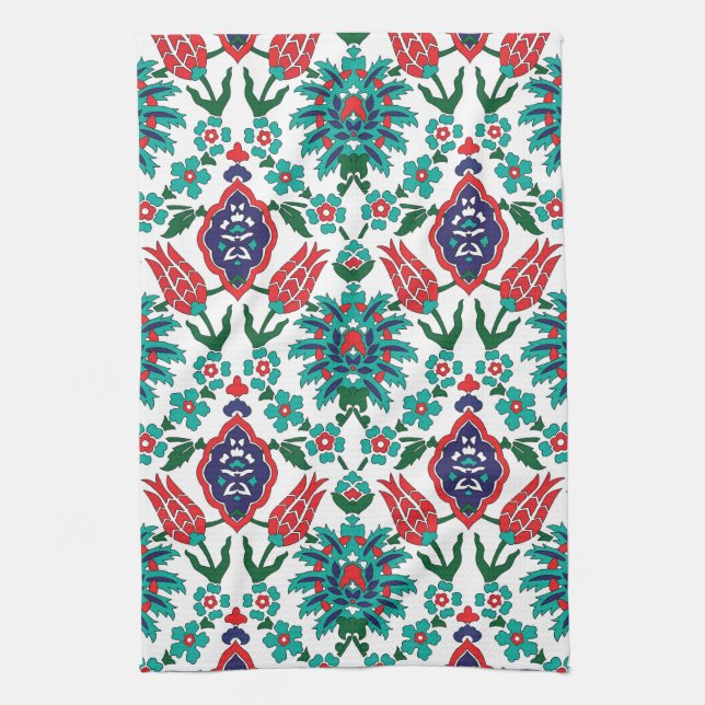 💙❤️💚 Beautiful Turkish tiles Tea Towel (Vertical)
