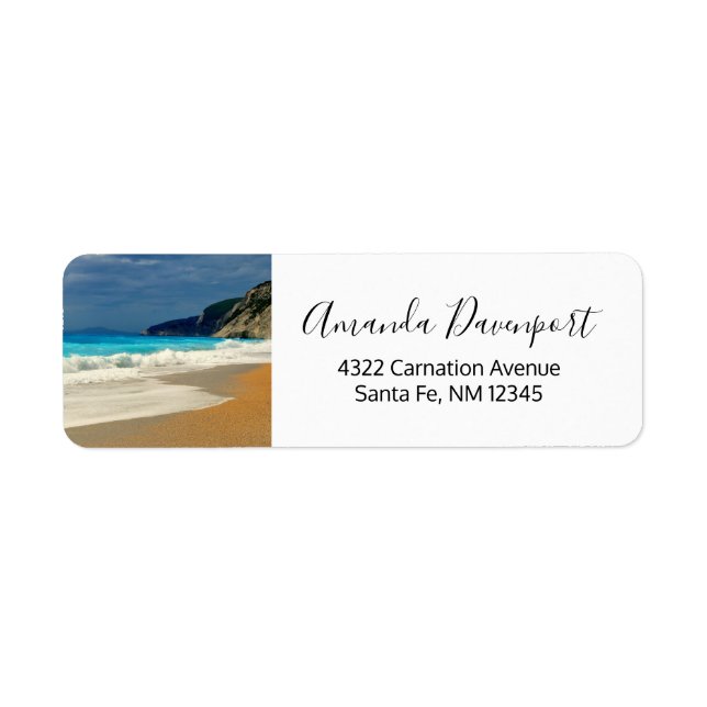 Beautiful Turquoise Blue Sea Tropical Photography Return Address Label (Front)