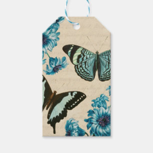 Beautiful turquoise butterfly gift tags