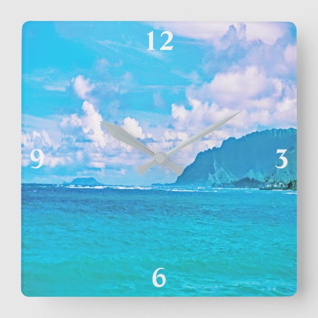 Beautiful Turquoise Ocean Waves  Square Wall Clock (Front)
