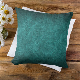 Beautiful Turquoise Old World Faux Leather Cushion