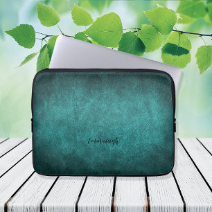Beautiful Turquoise Old World Faux Leather Laptop Sleeve