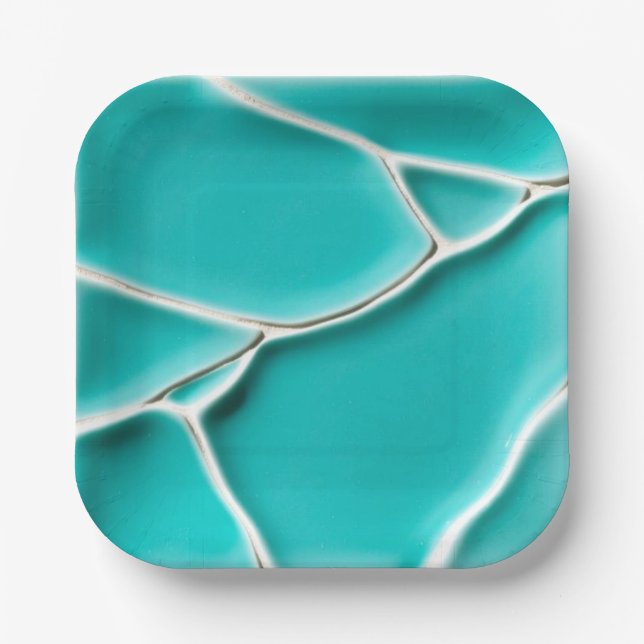 Beautiful Turquoise Paper Plate (Front)