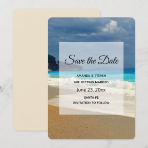 Beautiful Turquoise Sea Tropical Photo Wedding Save The Date